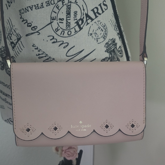 kate spade Handbags - Kate Spade Blush Pink & Metallic Pink Aztec Crossbody Bag (EUC)(LIKE NEW)💕♠️💕